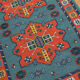 Spanish vintage wool rug with geometric patterns, 90 × 150 cm