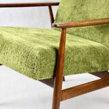 Vintage Green Olive Fox Easy Chair, 1970s