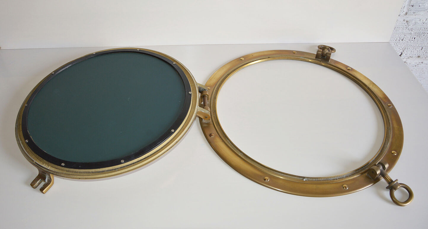 Brass porthole mirror 47cm