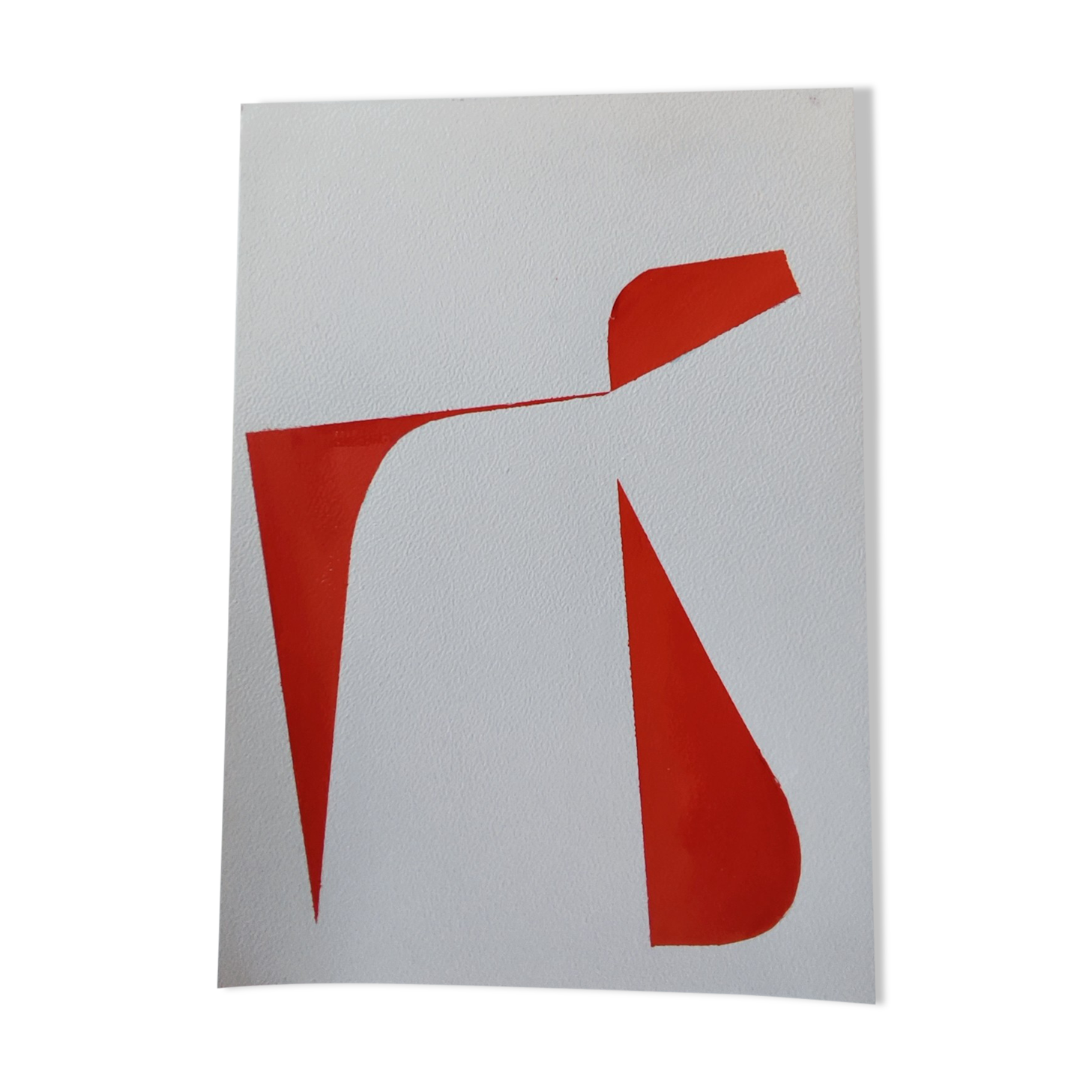 Red minimalist geometric painting