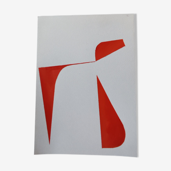 Peinture géométrique minimaliste rouge