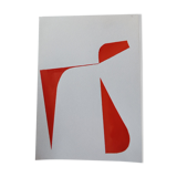 Red minimalist geometric painting