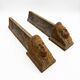 Pair of cast iron andirons from the 19th century.