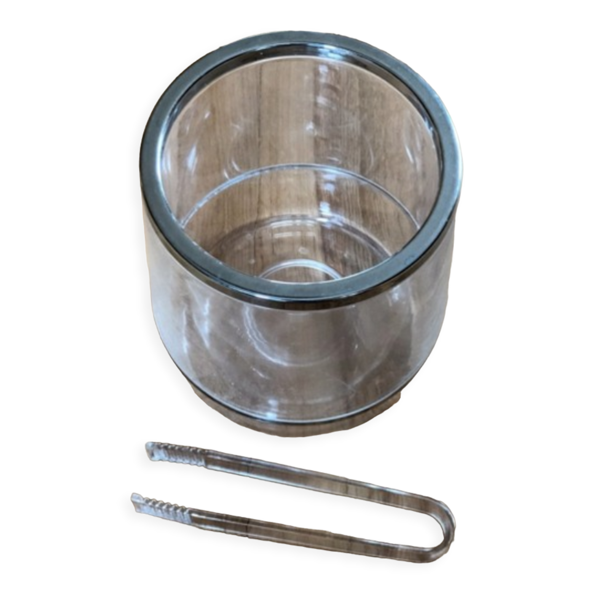 Champagne bucket or ice bucket and its plexiglass pliers 17.5 * 15 cm