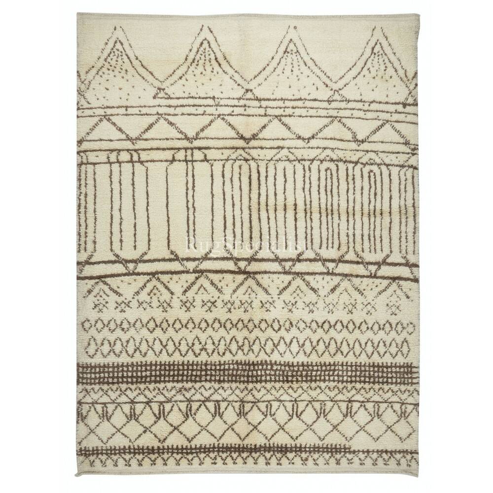 Moroccan Tulu Rug, 100% Natural Wool, Modern Handmade Carpet