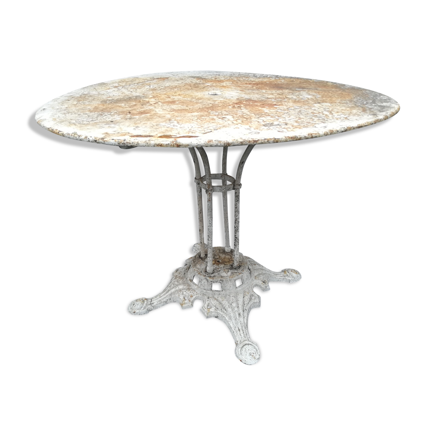 Old wrought iron garden table