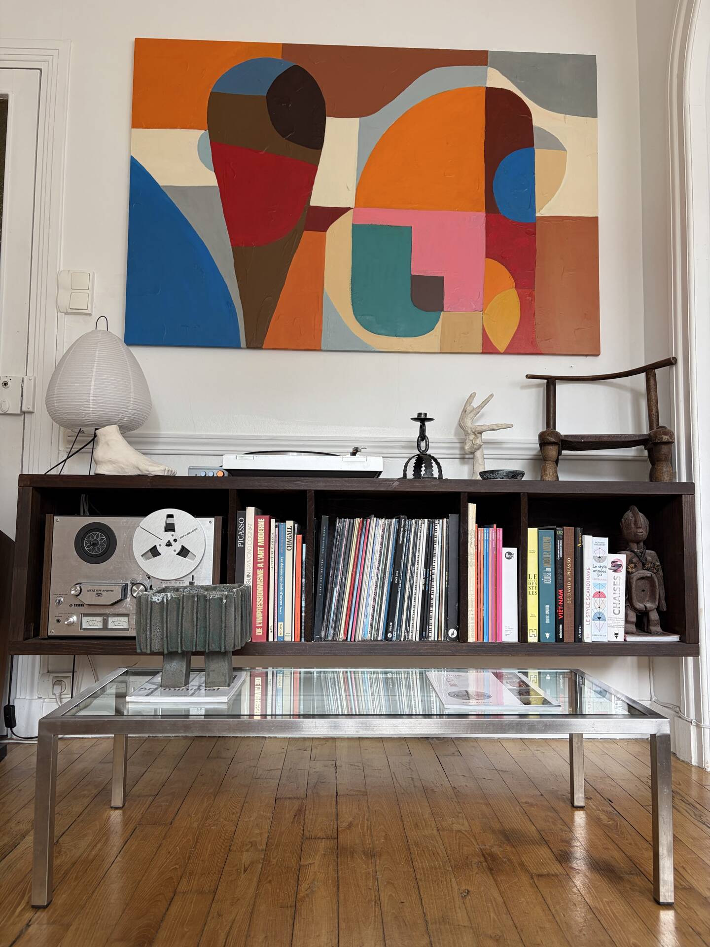 Chrome and glass coffee table from the 70s.