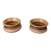 Set of 2 studio pottery bowls in modern mid-century Danish style by Tue Poulsen for Tue Keramik, 1960s.