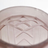 Art Deco ball vase, frosted violet glass