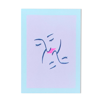 Original risograph The Kiss