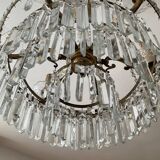 Cascade chandelier with crystal drops