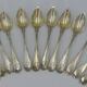 12 teaspoons, coffee, sterling silver Vieillard, vermeil, model Filet droit.