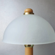 Vintage wooden table lamp with glass lampshade, 80s