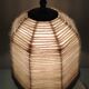 Lampe en laiton brossé et abat jour en laine  ecru  vintage années 70