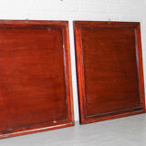 Antique asian painting on rice paper in high quality wood frames, c 1910s