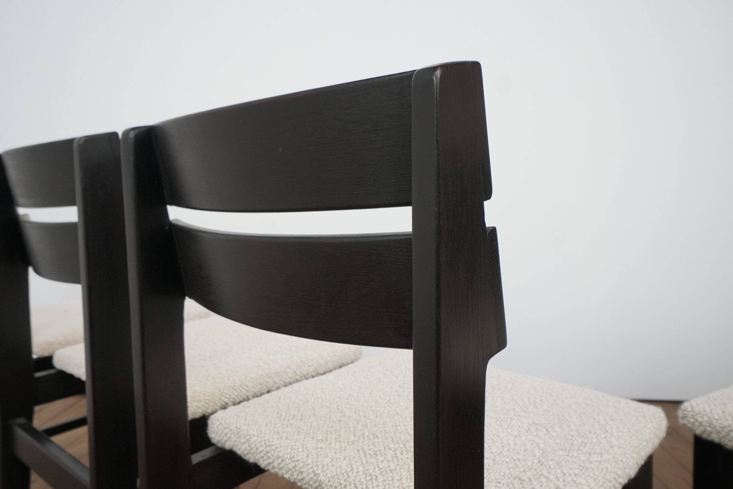 Set of 6 modernist dining chairs with new fabric