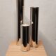 Wilkens modernist silver metal candle holders