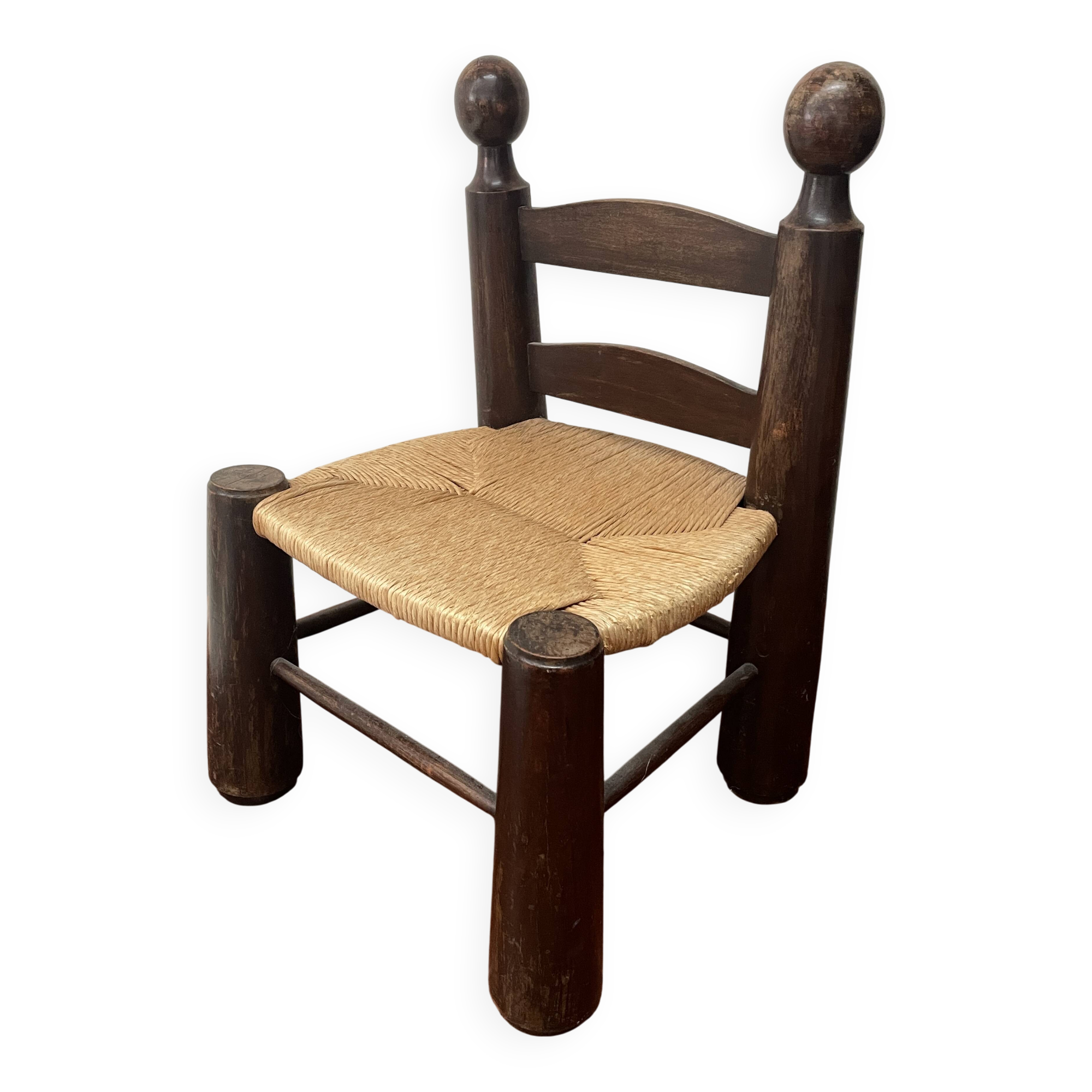 Brutalist low chair attributed to Charles Dudouyt, around 1940.