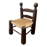 Brutalist low chair attributed to Charles Dudouyt, around 1940.