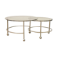 Two-tier swivel coffee table in chromed steel and crystal, 1970s