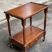 Vintage serving trolley dessert bar cart on wheels with wooden drawer m