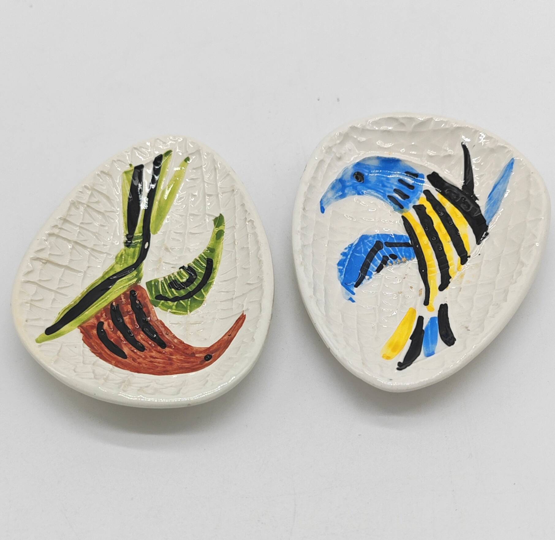 Pair of bird cup by Alessio Tasca Italian ceramist