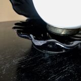 Opal globe shell lamp and black ceramic