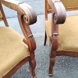 Pair of walnut armchairs period Consulate