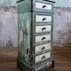 Chiffonnier ancien en bois patiné vert