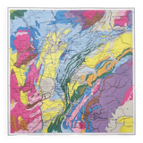 Vintage map of Jura France Switzerland 43x43cm from 1950