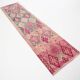 Pastel Pink & Cream Turkish Vintage Runner Rug, 72x306Cm