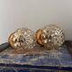 Pair of Scandinavian golden globe wall lights