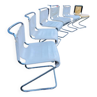 MOURGUE cream leather chair 1960