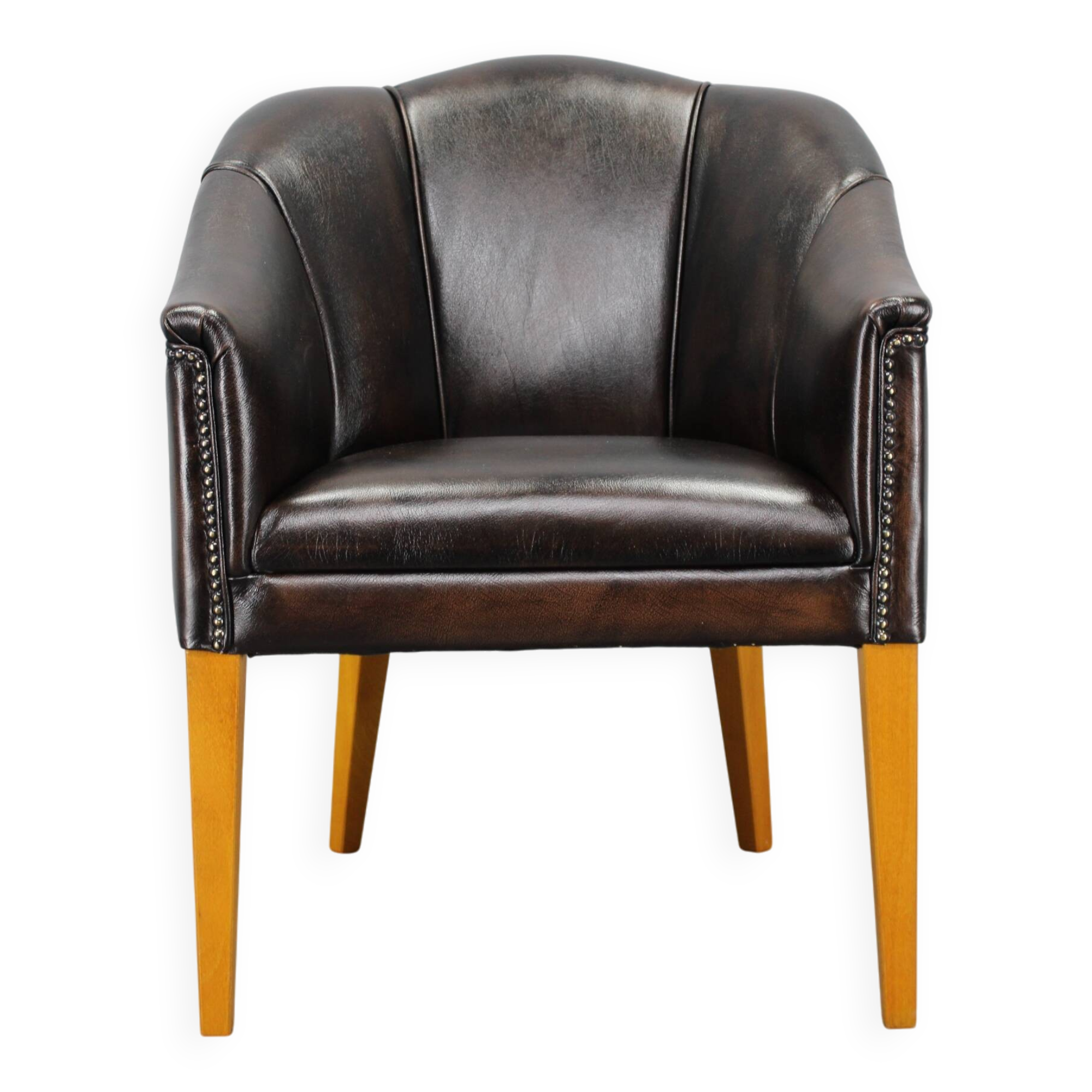 Vintage Leather Armchair, Czechoslovakia