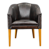 Vintage Leather Armchair, Czechoslovakia