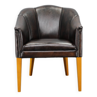 Fauteuil en cuir vintage, Tchécoslovaquie
