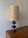 70s wooden chrome flower lamp