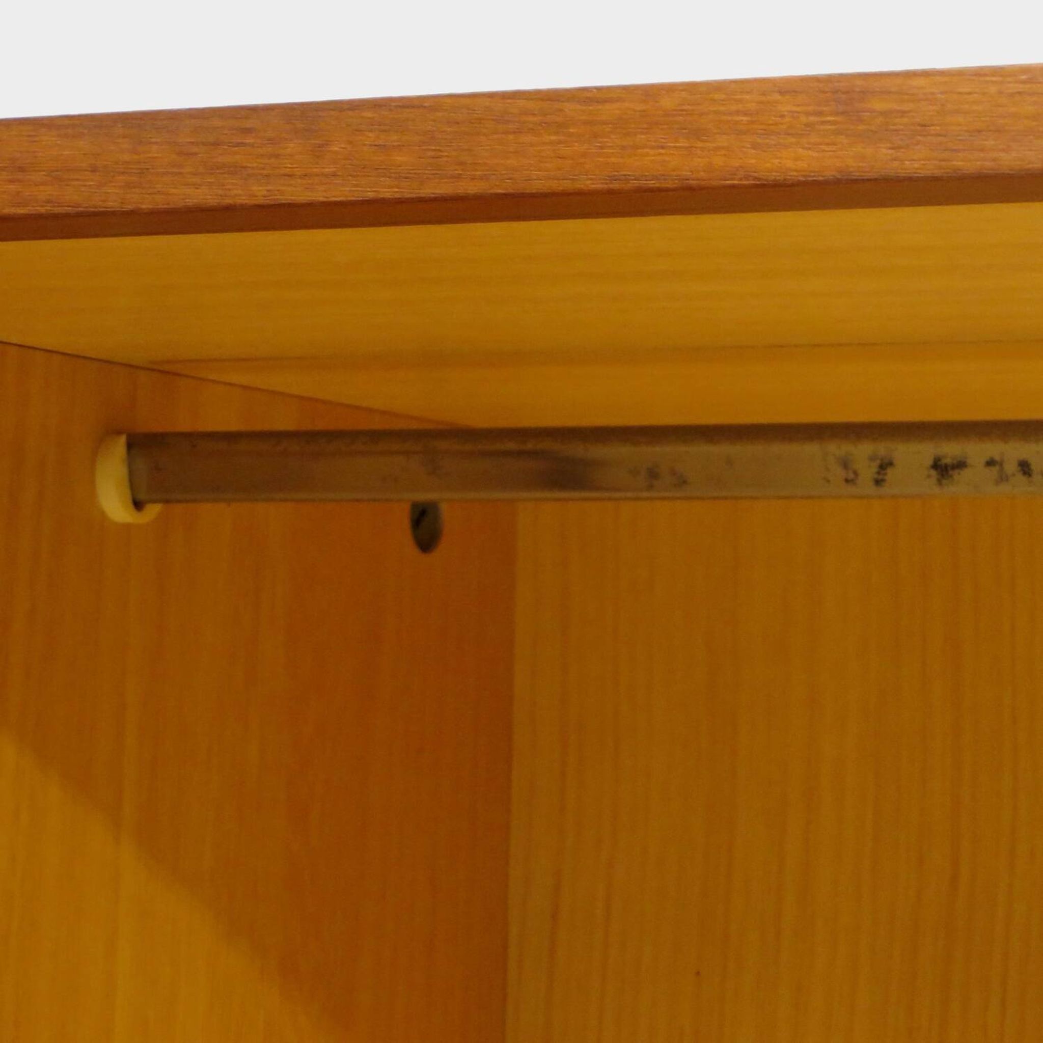 Large vintage mid century 5-door wardrobe with three drawers in teak, 1960s