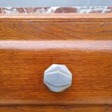 1930 Art Deco chest of drawers with recessed pink marble