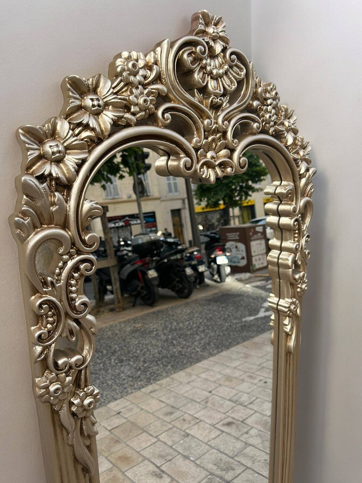 Golden wooden mirror