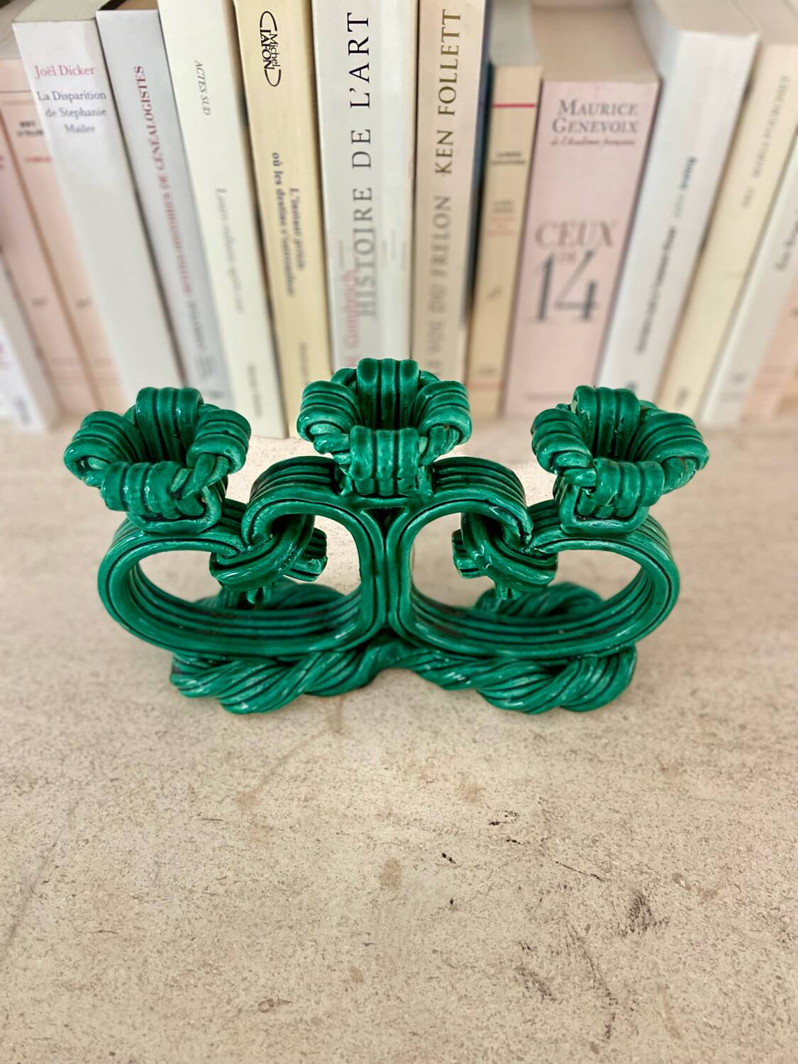 Ceramic candle holder signed Vallauris