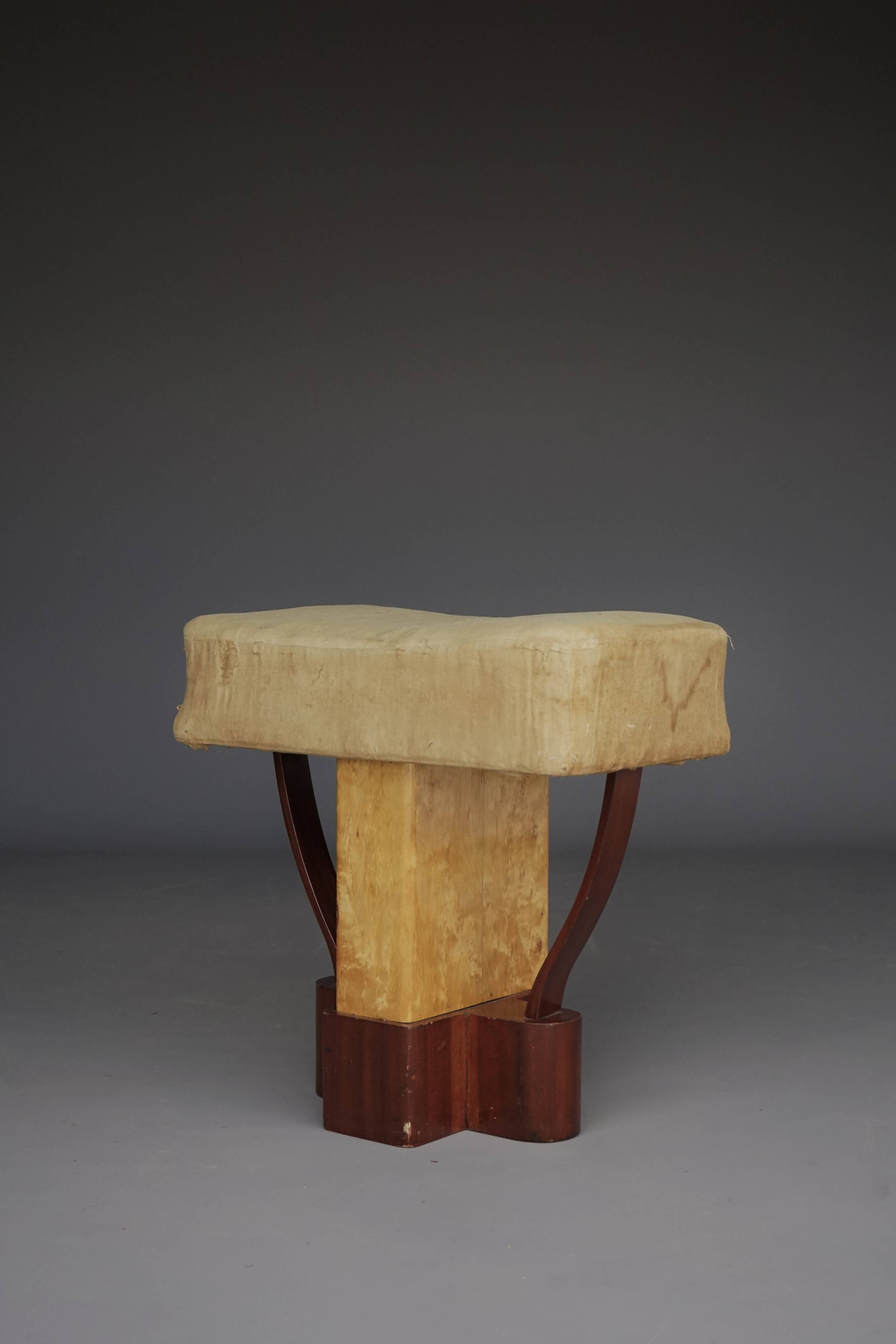 Tabouret de coiffeuse Art déco. Années 1930