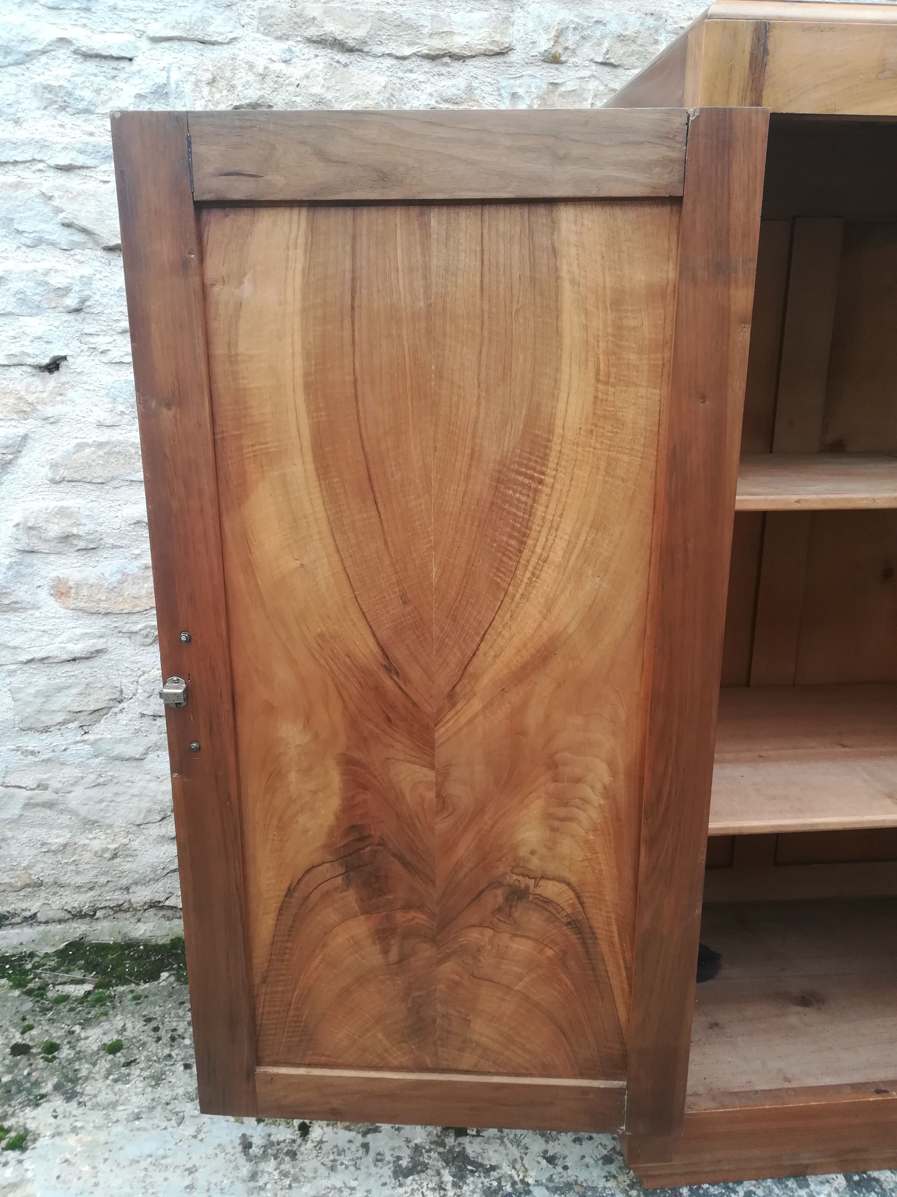 Asymmetric solid walnut buffet