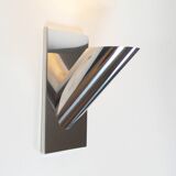 Set of three large sculptural vintage chrome metal wall lights