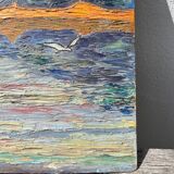 Old landscape painted with a knife