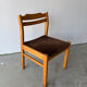 Set of 6 beech frame chairs in vintage 70s Scandinavian style.