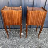 Pair of Louis XV style bedside tables in rosewood