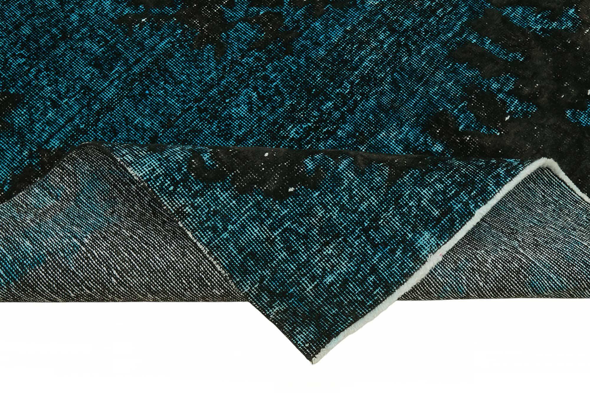 Overdyed Wool Vintage Handmade Carved Rug 169 cm x 288 cm