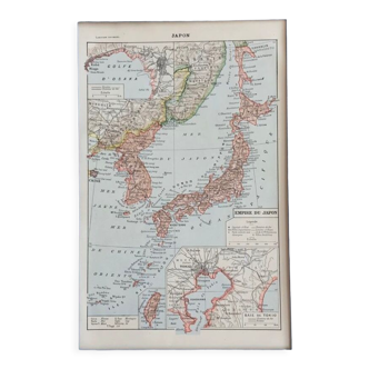 Original vintage map Japan