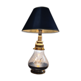 Delux gold and glass lamp desing 1970 to 80 removable with integrated light 68x40cm